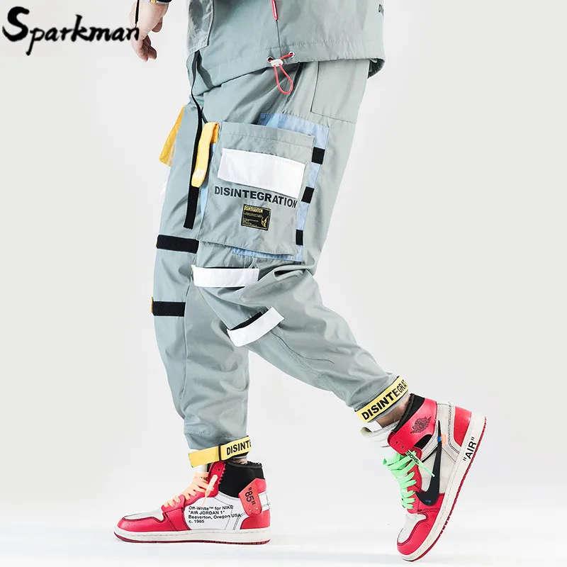 2019 брюки Харадзюку штаны для уличного бега мужские хип карго Брюки карманы