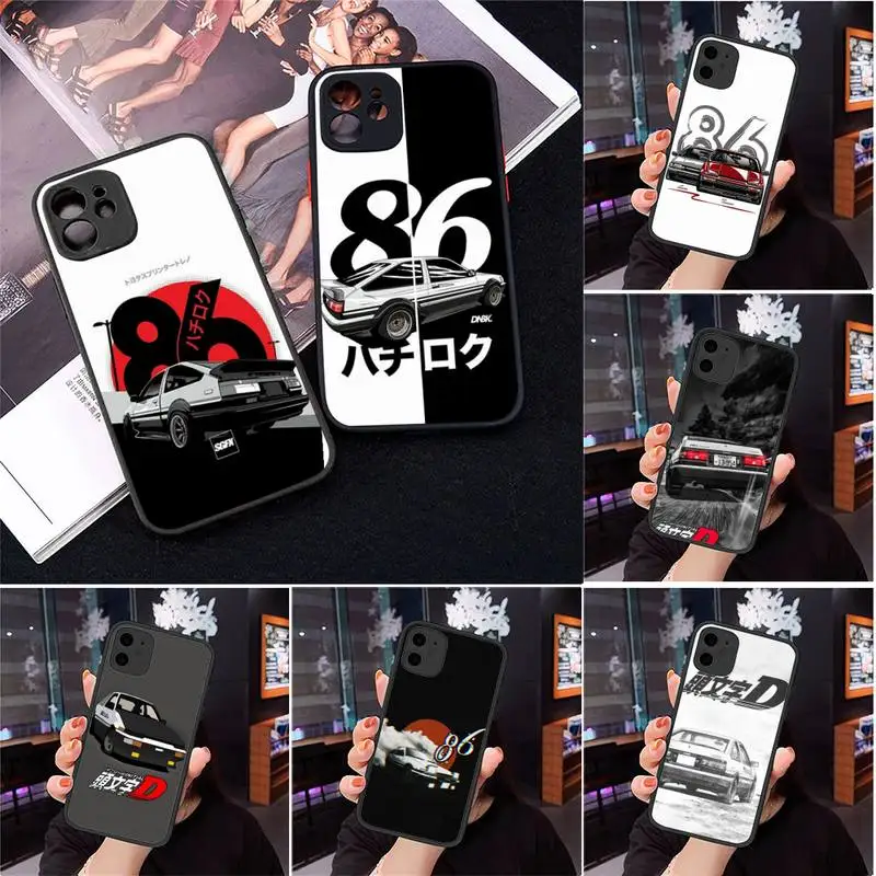 

Initial D car comic sport Phone Case Matte Transparent for iPhone 7 8 11 12 s mini pro X XS XR MAX Plus cover funda