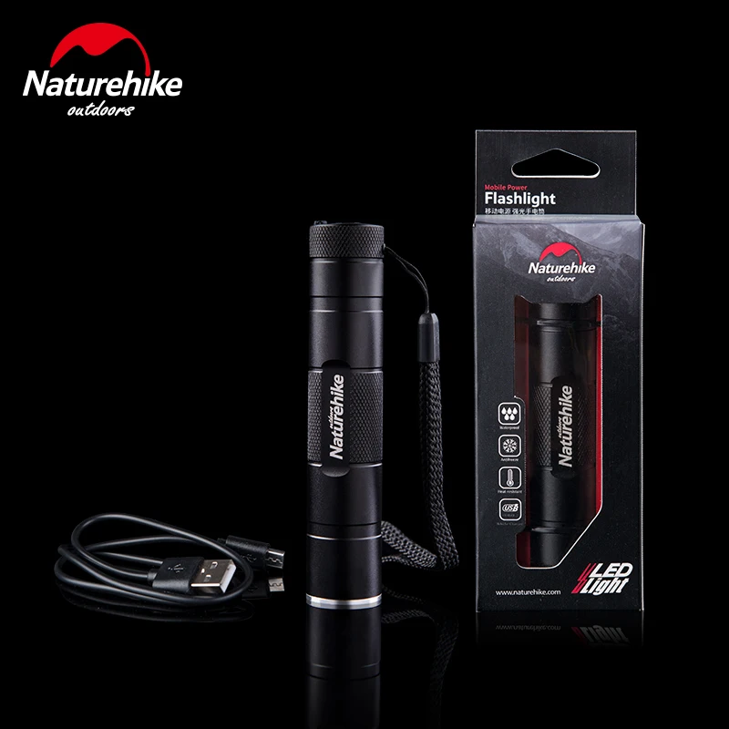 Naturehike USB перезаряжаемый портативный водонепроницаемый мини Сильный светильник