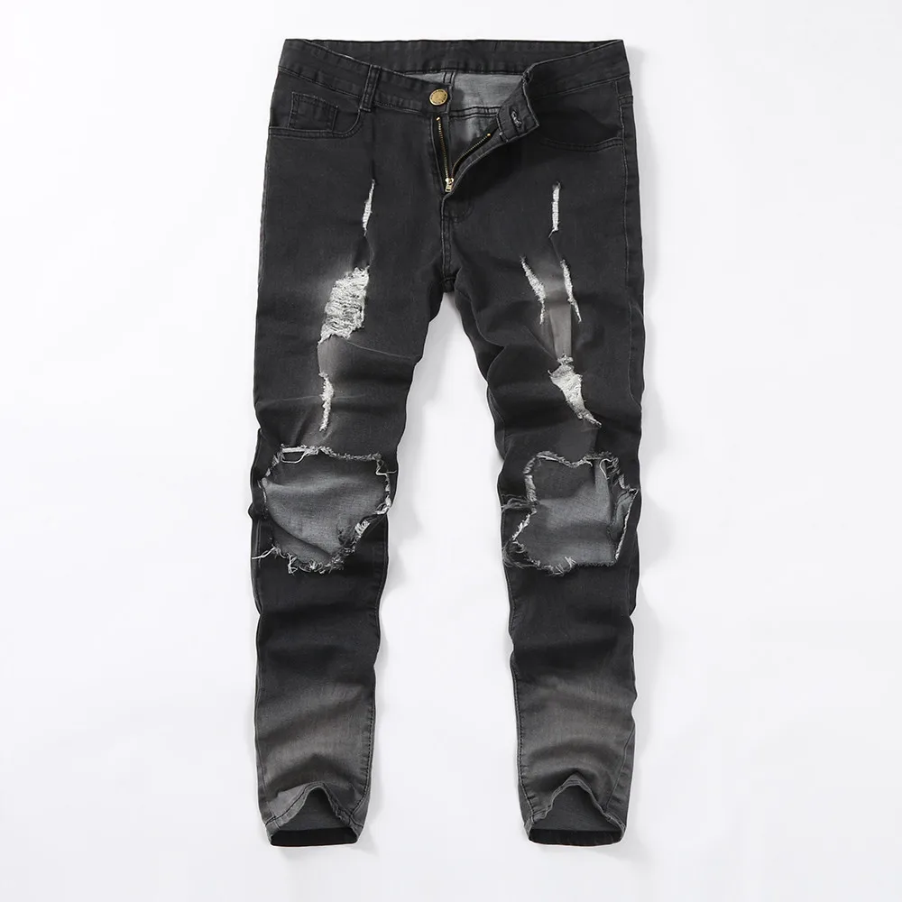 

Jeans Mens Skinny Stretch Denim Pants Distressed Ripped Freyed Slim Fit Jeans Trousers pantalones de mujer