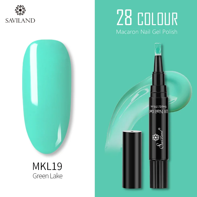 MKL19 SAVILAND 28 цветов блеск Макарон гель лак для ногтей ручка замочить от лак для ногтей праймер верхнее покрытие УФ гель лак для нейл-арта инструменты - Цвет: MKL19