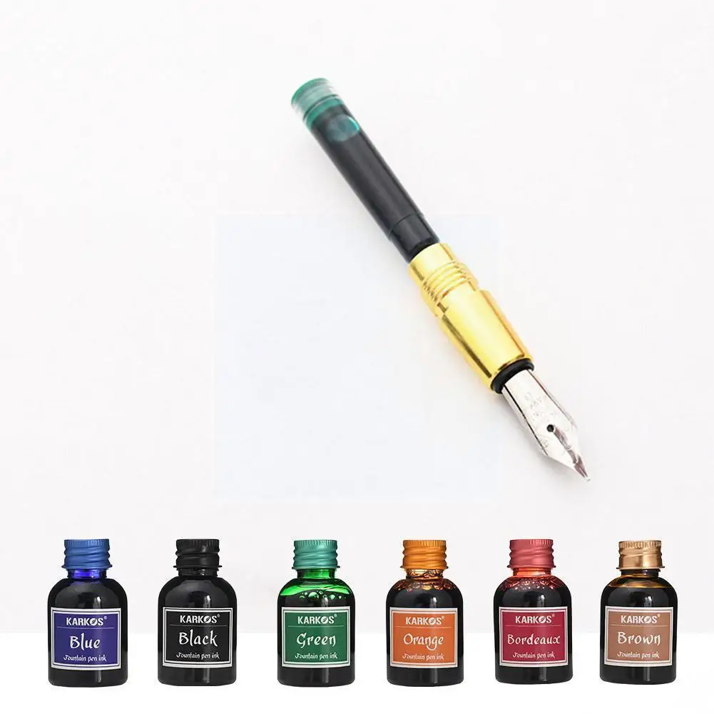 

30ml Pure Colorful Bottled Fountain Pen Ink Refilling Glass Quality School Hight Ink Office Pen Stationery Inks Cartridge S T4r8