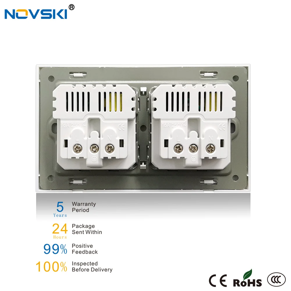 NOVSKI 2 Gang настенная розетка с двойной розеткой USB 2.1A корпуса Электрическая Schuko