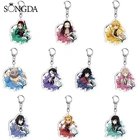 Акриловый брелок для ключей Demon Slayer Kimetsu no Yaiba Kamado Tanjirou Agatsuma Zenitsu Nezuko, коллекция брелоки для поклонников