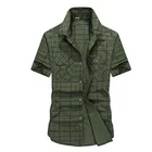 Мужская Повседневная рубашка в клетку, приталенная рубашка с коротким рукавом, большие размеры 5XL, 2018