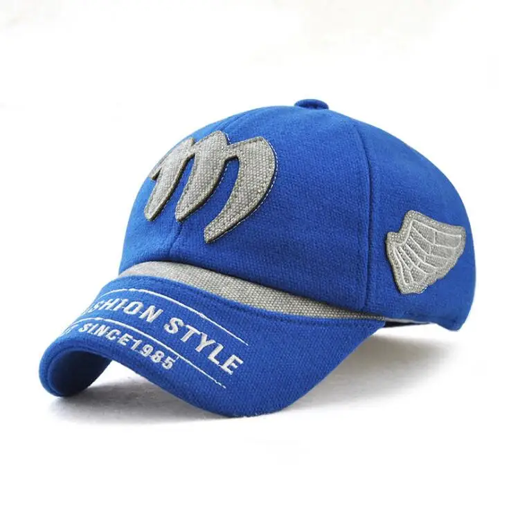 

Children's warm hat for autumn and winter Letter embroidery Peaked cap