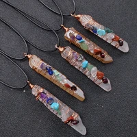 fashion irregular crystal column healing necklace natural stone chakra necklaces jewelry