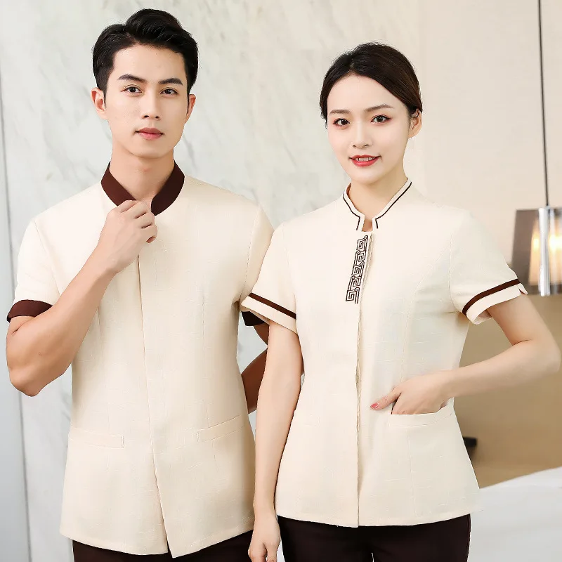 

Supply Hotel Room Attendant Uniform Short Sleeve Property Cleaning Office Building Bank Cleaning Work