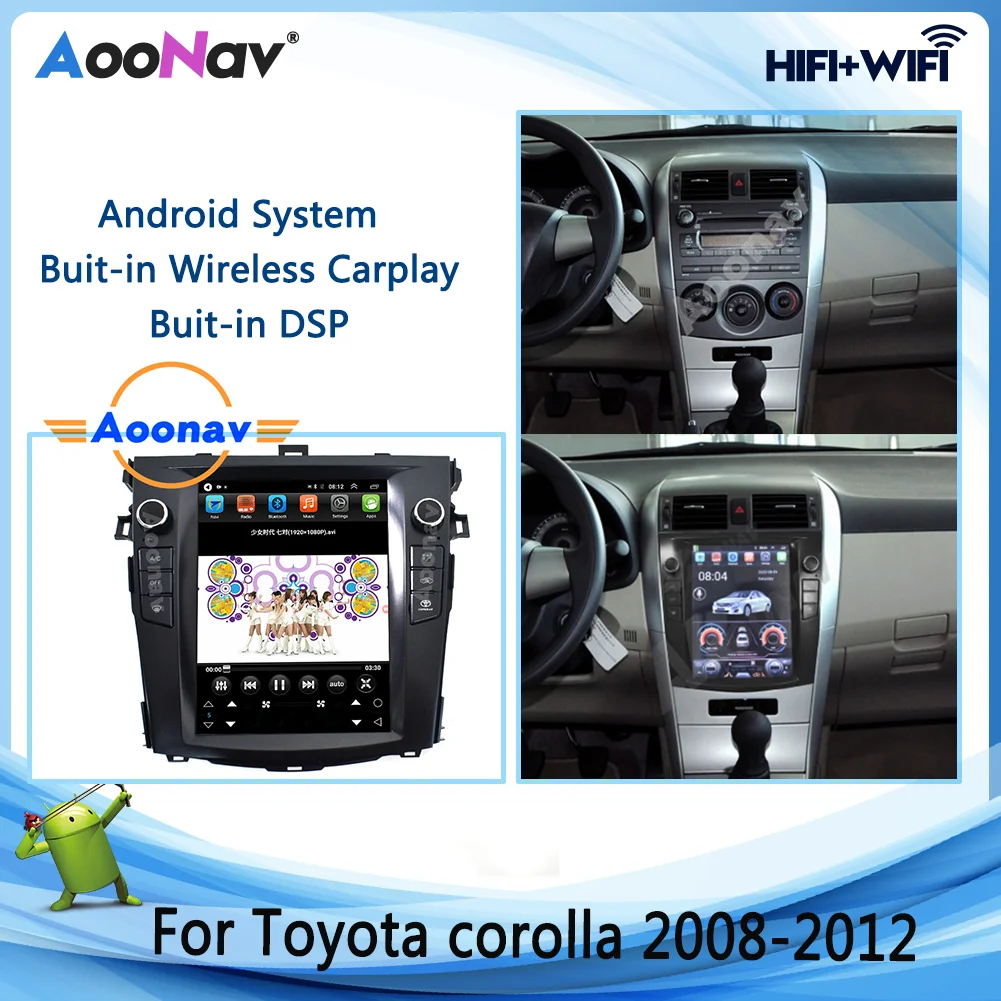 

2 Din PX6 автомобильный мультимедийный плеер для Toyota corolla 2008-2012, автомобильное радио, вертикальный экран