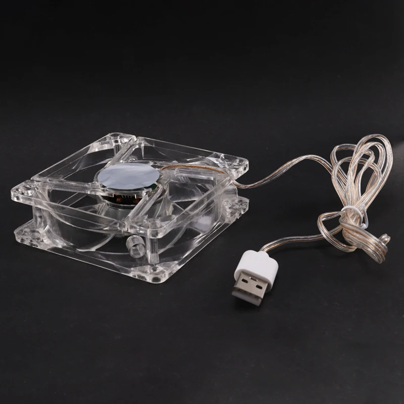 

4 Colors Lamps 8cm USB Colorful Light Transparent Cooling Fan 5V CPU Cooling Fan for PC Computer