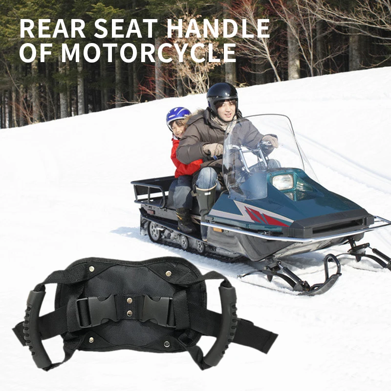 

Motorcycle Passenger Safety Belt Rear Seat Grab Grip Handle Belly Strap Black Armrest Protective Gears Accessories