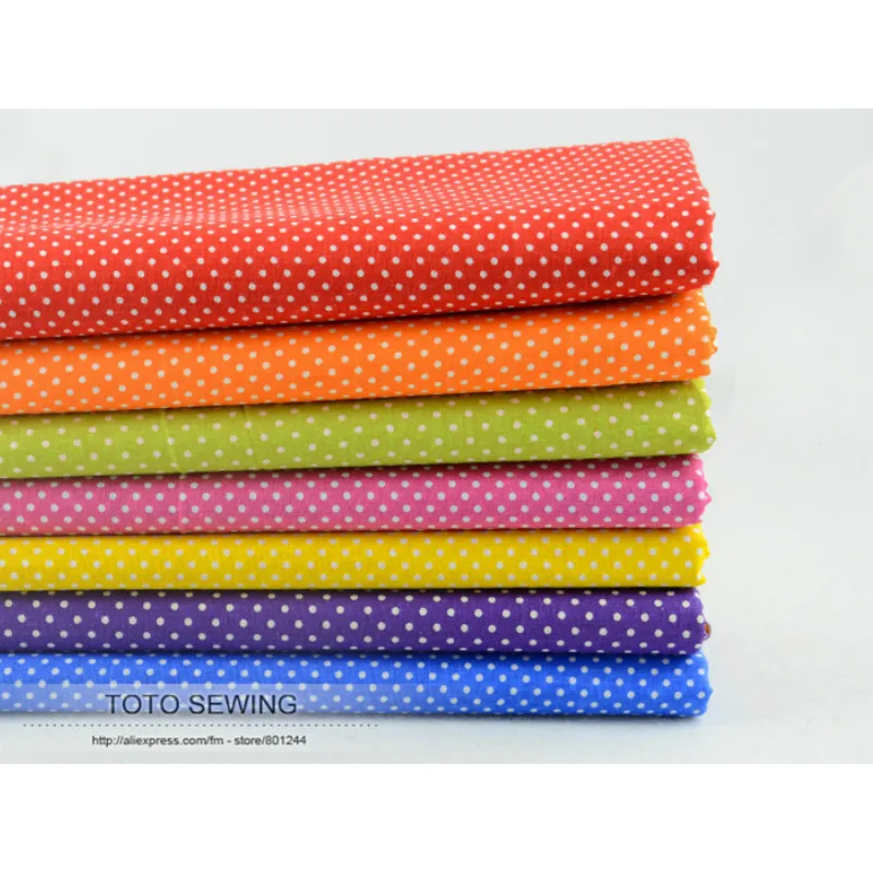 FREE SHIPPING 7 pieces 50cmx50cm Cotton Fabric Fat Quarters Quilting Patchwork Bundles for sewing &quotMini Polka Dots&quotW3B3 1|patchwork fabric
