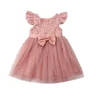 Детское кружевное платье-пачка с цветочным бисером