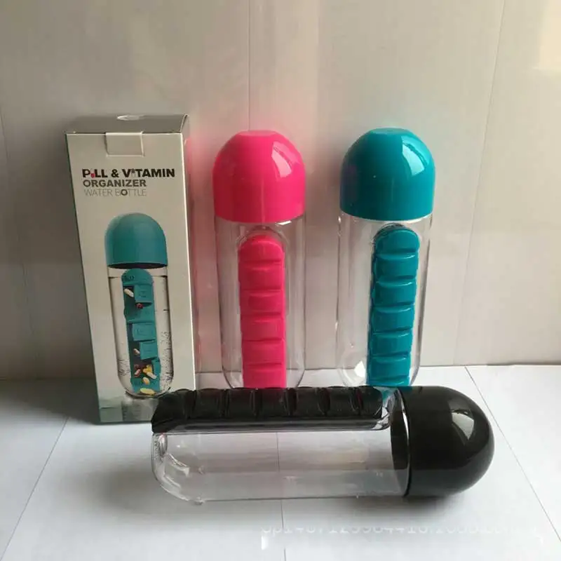 Чехол для таблеток чашка 600 мл 2 в 1 коробка улицы 7 отсеков органайзер лекарств с