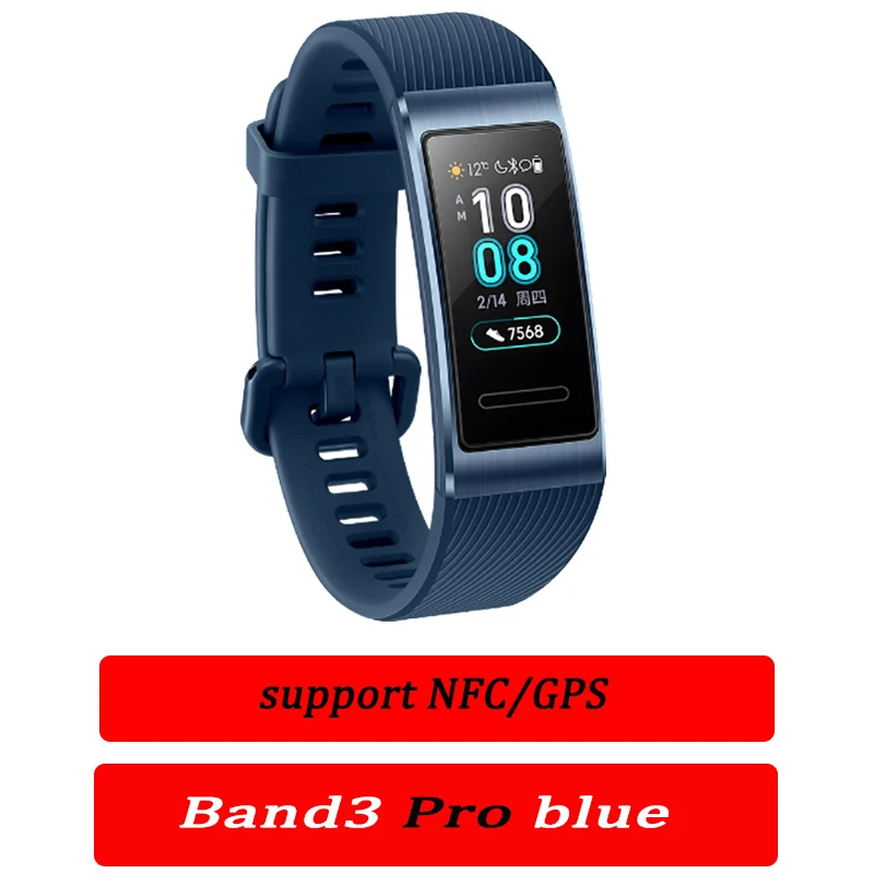 huawei Band 3 pro умный браслет 3 gps водонепроницаемый цветной сенсорный экран для сердечного ритма сна оснастка умный Браслет - Цвет: band 3 Pro blue