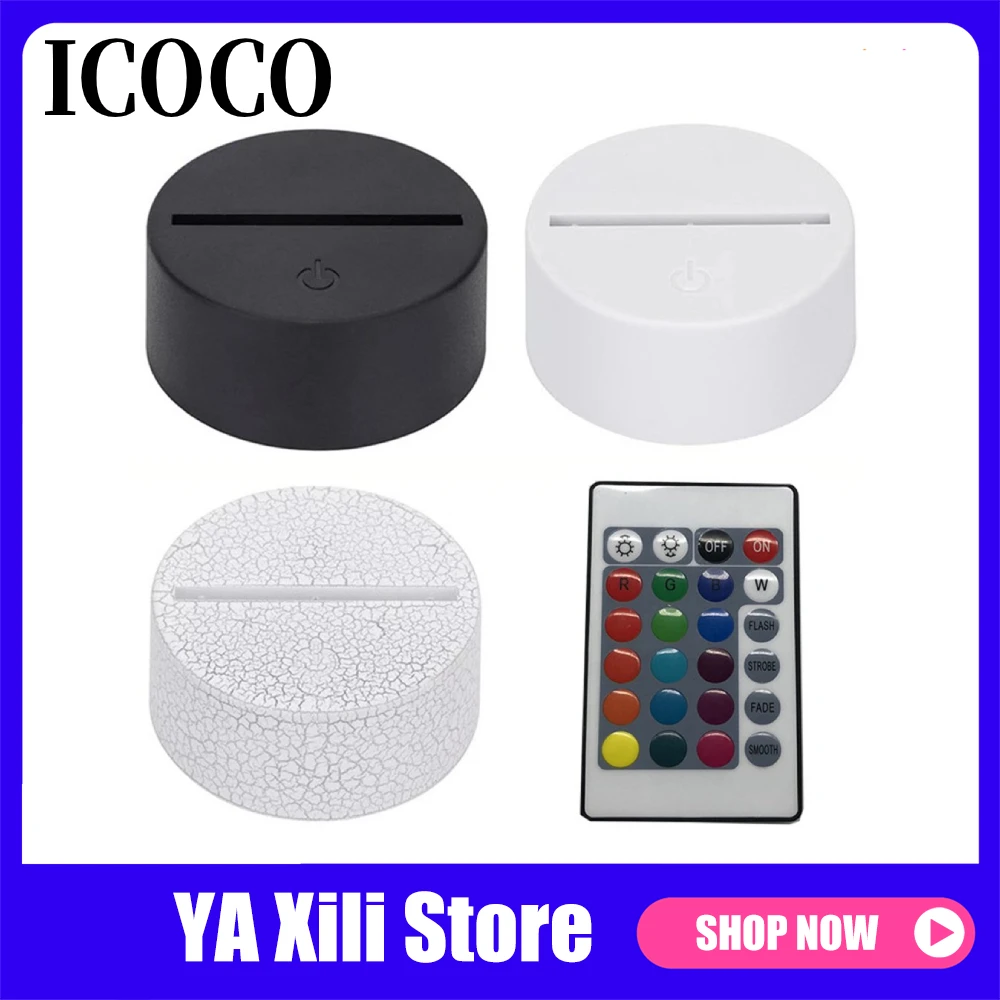 Современный черный ночсветильник с USB-кабелем и дистанционным управлением