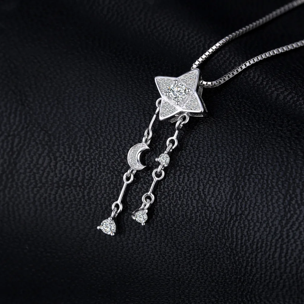 JPalace Star Moon Silver Pendant Necklace 925 Sterling Choker Statement Women Jewelry Without Chain | Украшения и аксессуары