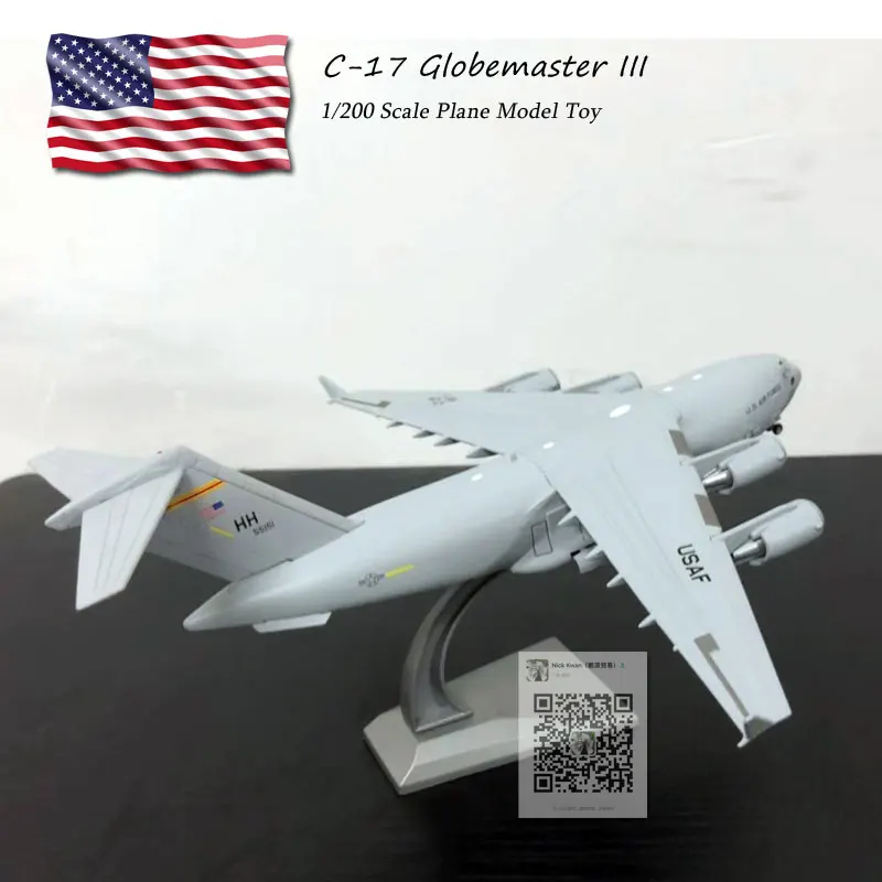 Модель самолета WLTK в масштабе 1/200 C 17 Globemaster III модель военного из литого металла