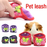 small pet adjustable harness vest and leash set for ferret guinea pig bunny hamster puppy bowknot chest strap harness pet supply