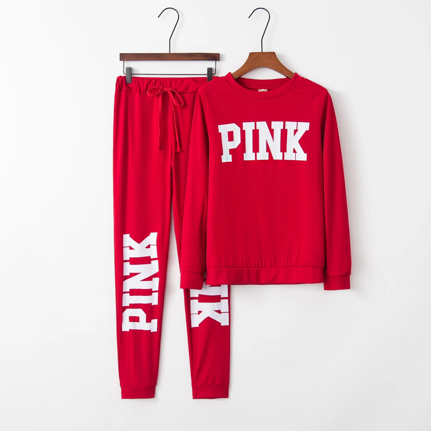 

Printed pink fashion 2021 New Design Fashion Hot Sale Suit Set Women Tracksuit Two-piece Style Outfit Sweatshirt Sport Wear