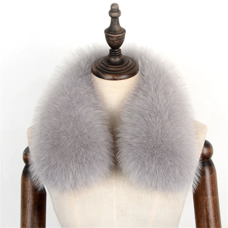 Женский шарф 100% натуральный мех лисы воротник зимнее пальто шеи теплые шарфы