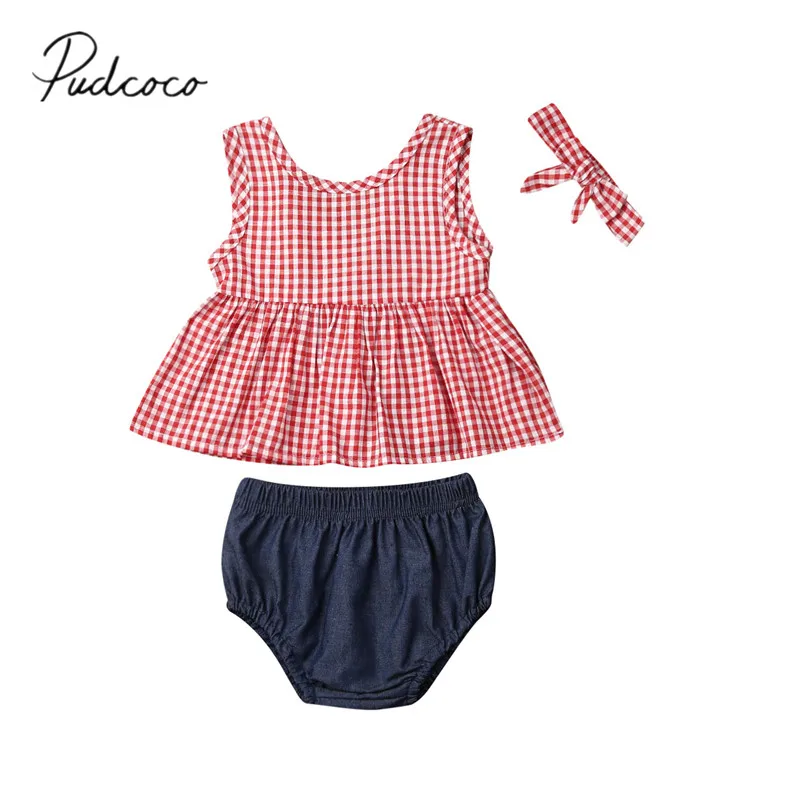 Летняя одежда для малышей платье пачка в клетку новорожденных и маленьких