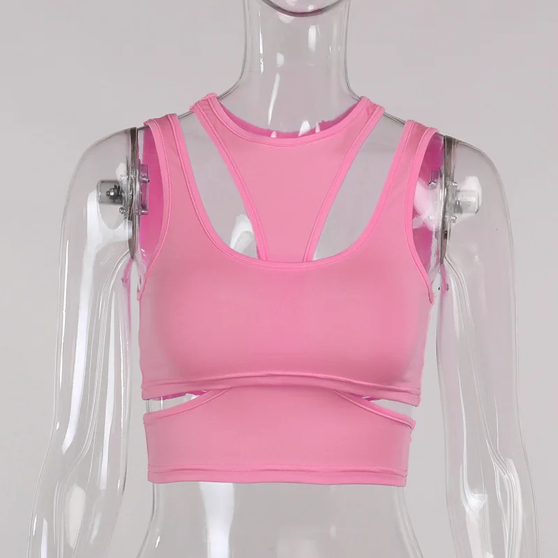 

Mozision Sexy Cut Out 2 Piece Crop Top Women White Black Summer Gothic Punk Streetwear Tank Top Ladies Sexy Hollow Out Tank Tops