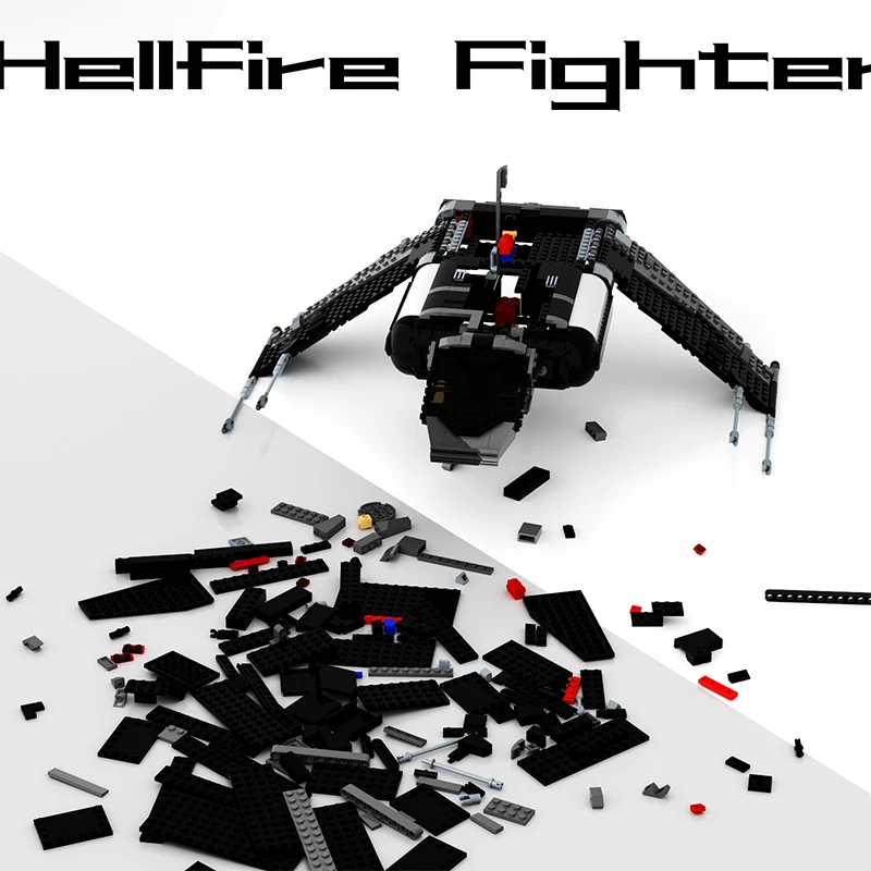 

MOC Black Infernum Fighter Building Blocks Kit Battle Aircraft Model Bricks Wars Plane Airplane Toys For Children Birthday Gifts