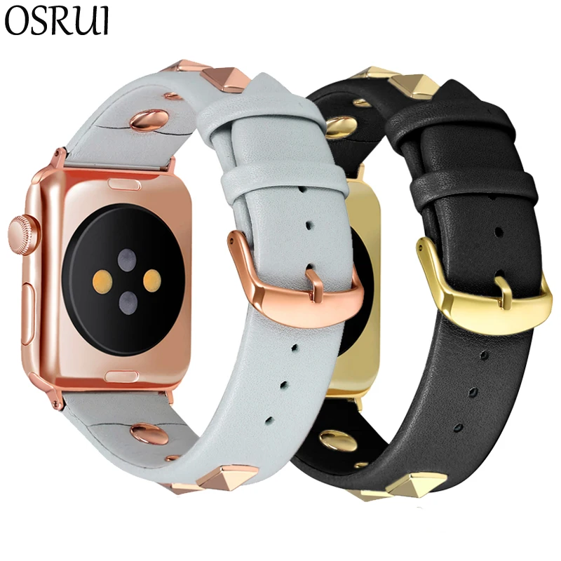 Leather strap for apple watch band 44mm 40mm iwatch 38mm 42mm correa series se 6 5 4 3 bracelet belt for apple watch Accessories