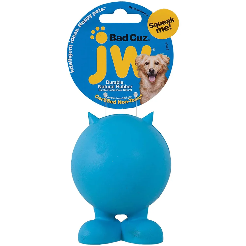 JW Pet Company Bad Dog Squeaker Ball Toys Cuz Little Angel-Or Devil-Assorted Colors