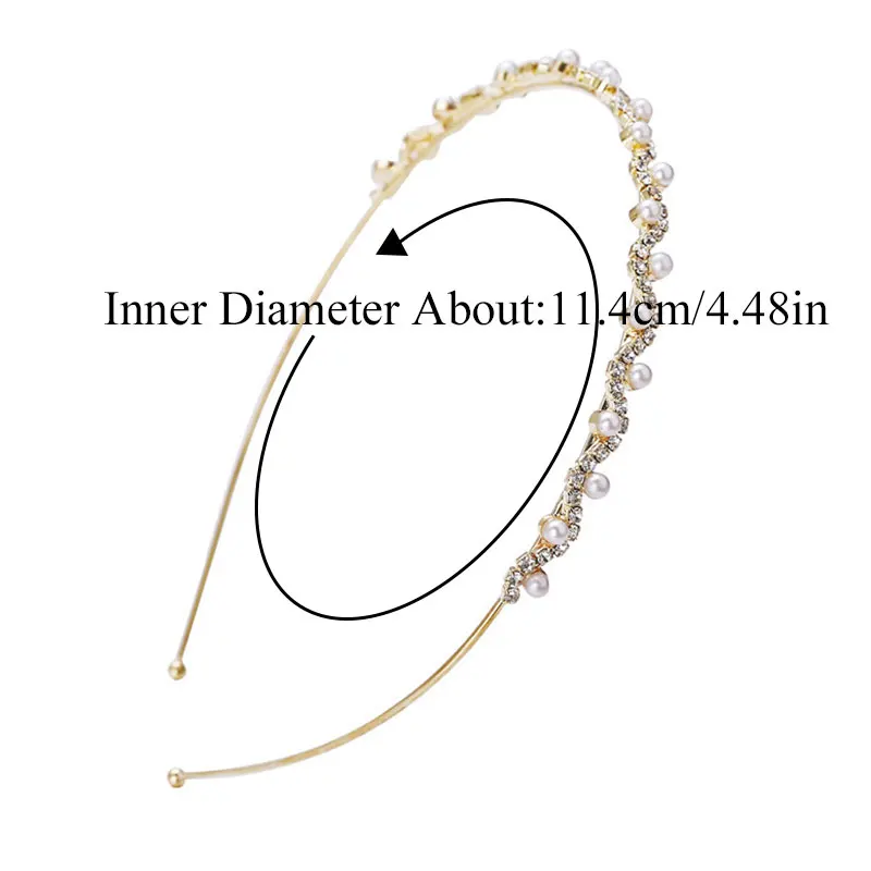 

1Pc Crystal Rhinestone Pearl Hair Hoop Headband For Women Girl Fashion Bridal Wedding Headbands Summer Spring Hair Accessories