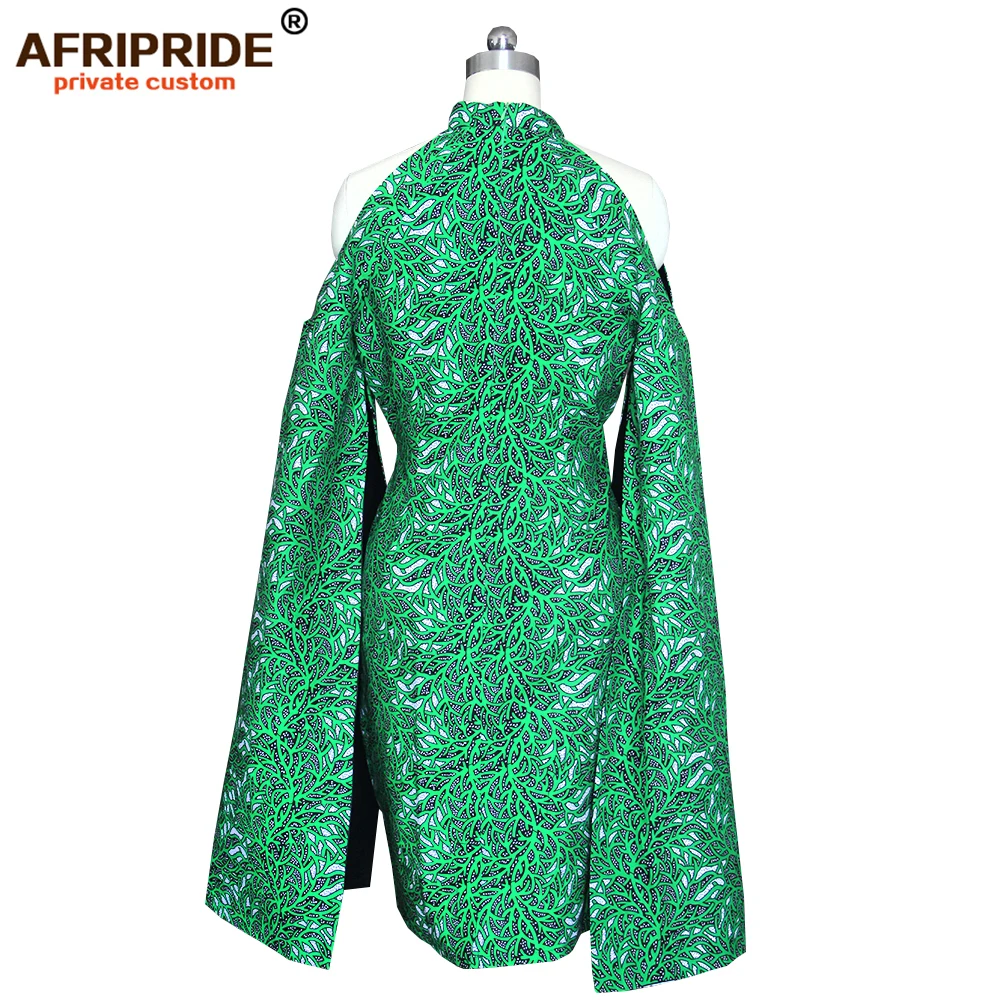 Женское платье с открытыми плечами Хлопковое до колена широкими рукавами A722569