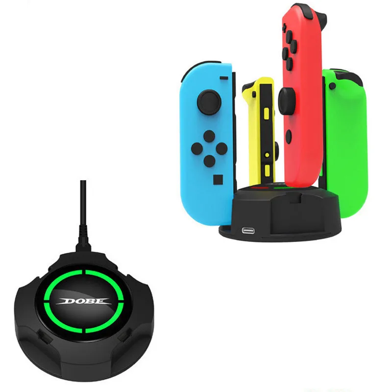 Светодиодный зарядная док-станция Joycon, подставка для 4 зарядных устройств, держатель для nintendo Switch Joy-con, контроллер NS, аксессуары