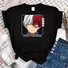 Женская футболка с принтом My Hero академия, летние топы большого размера с круглым вырезом, женские футболки с коротким рукавом в стиле хип-хоп с мангой