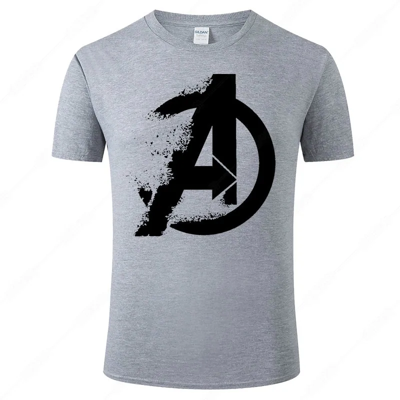 Мужская и женская футболка с принтом Marvel Мстители летняя крутая коротким рукавом