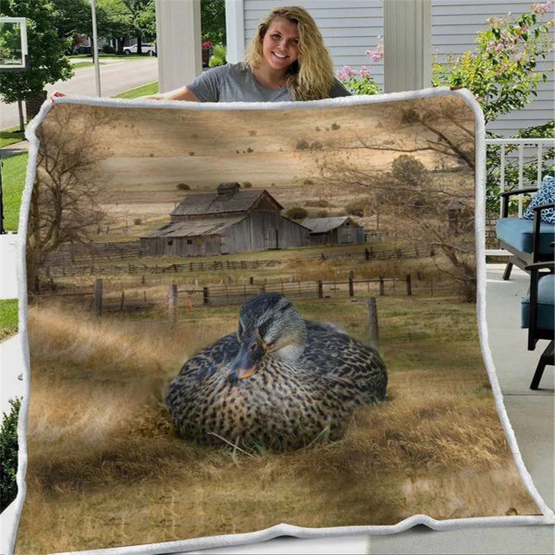 

Duck Hunting Blanket Huntbeus 3D full printed Wearable Blanket Adults/kids Fleece Blanket HOME ACCESSORIES