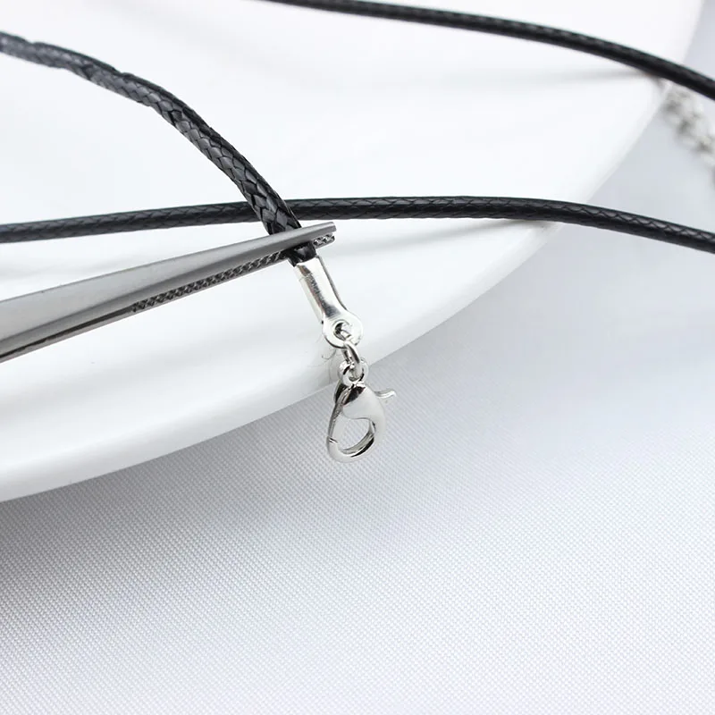 10 шт. корейская мода оптовая продажа черный кожаный шнур Вощеная Веревка цепочка