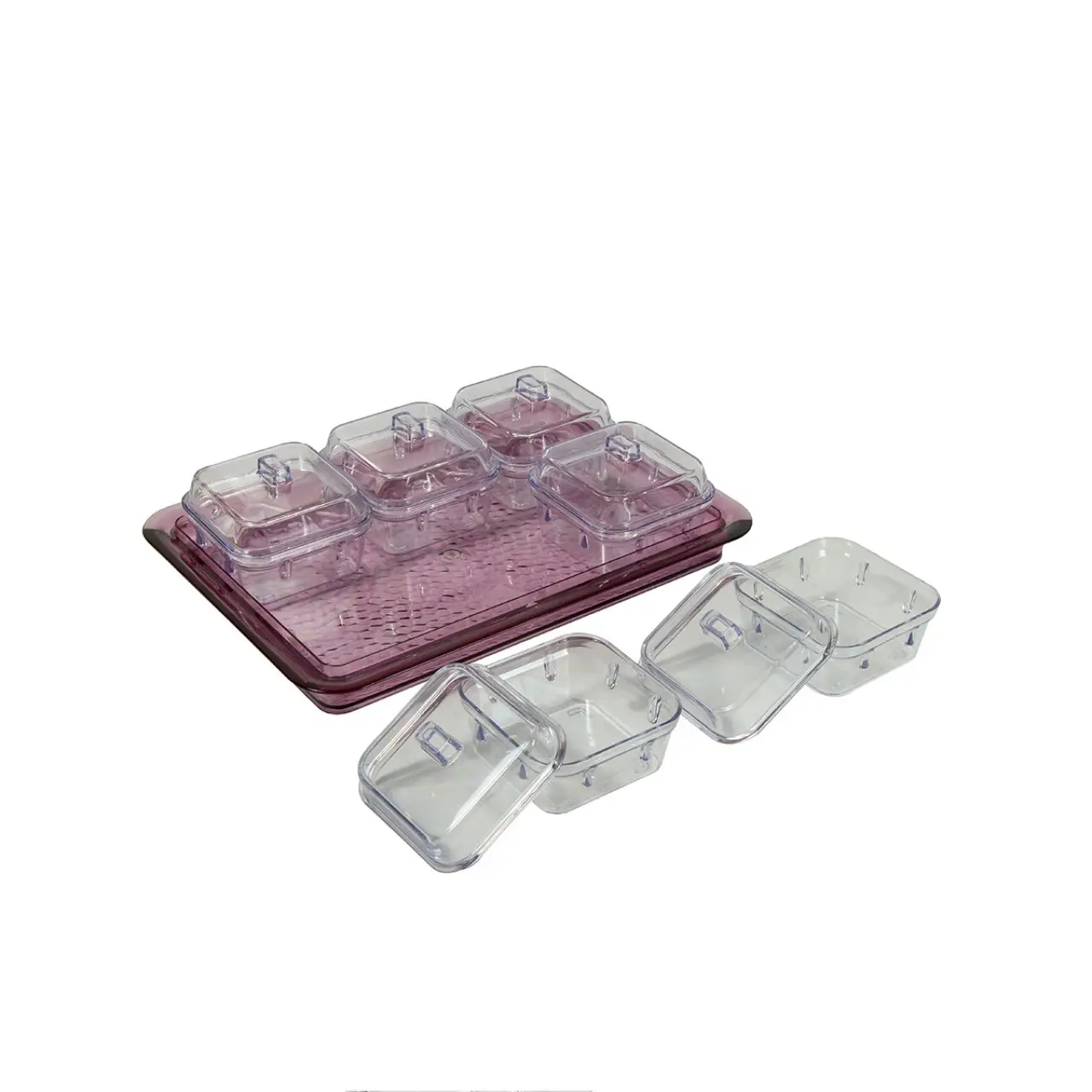

Plum red Color 6'L Lid Breakfast lunch box bulaklar eat bars knife