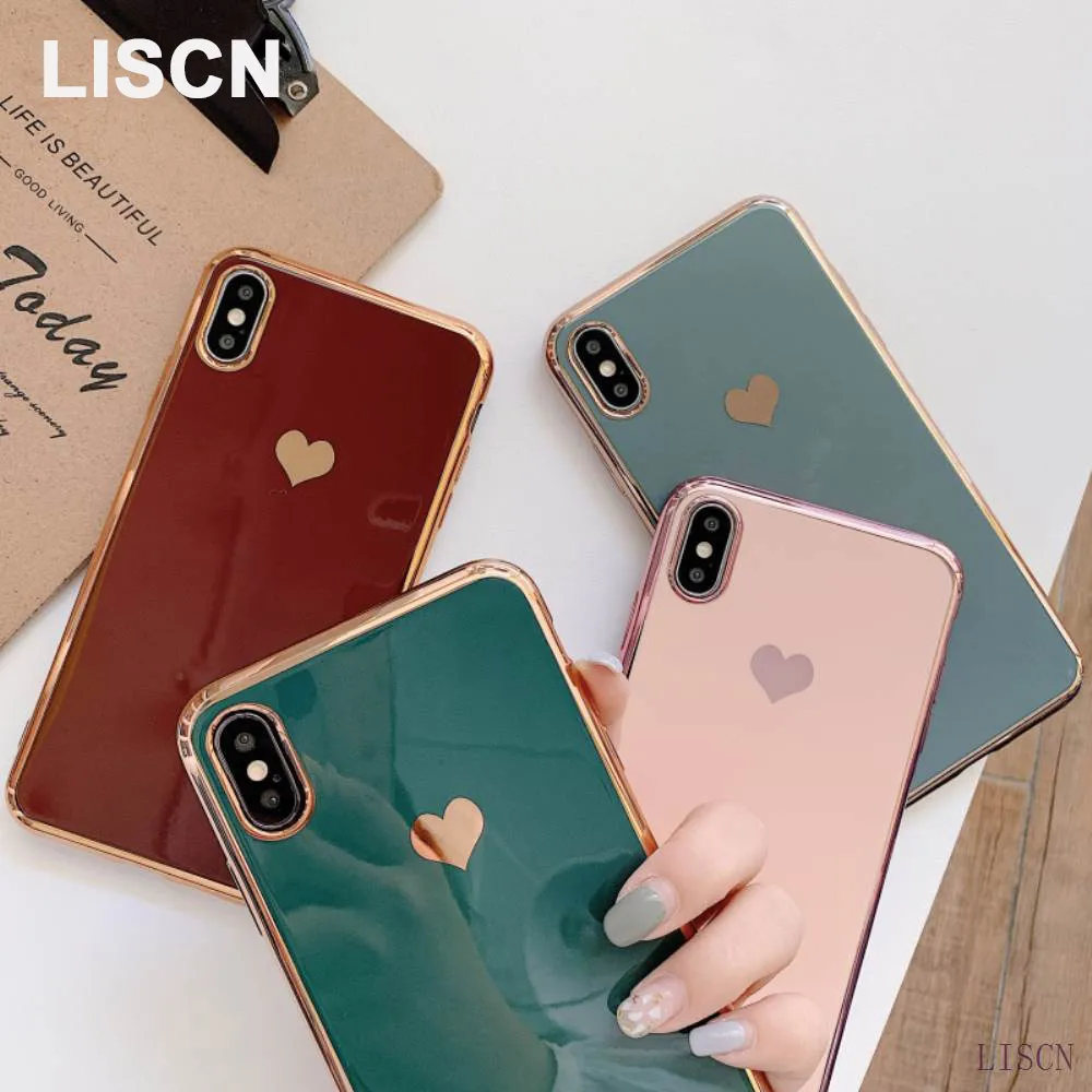Чехол для телефона с сердечками iPhone 12 Pro xsmax 8plus 7 6 6S plus xs xr 11 Max мягкий силиконовый