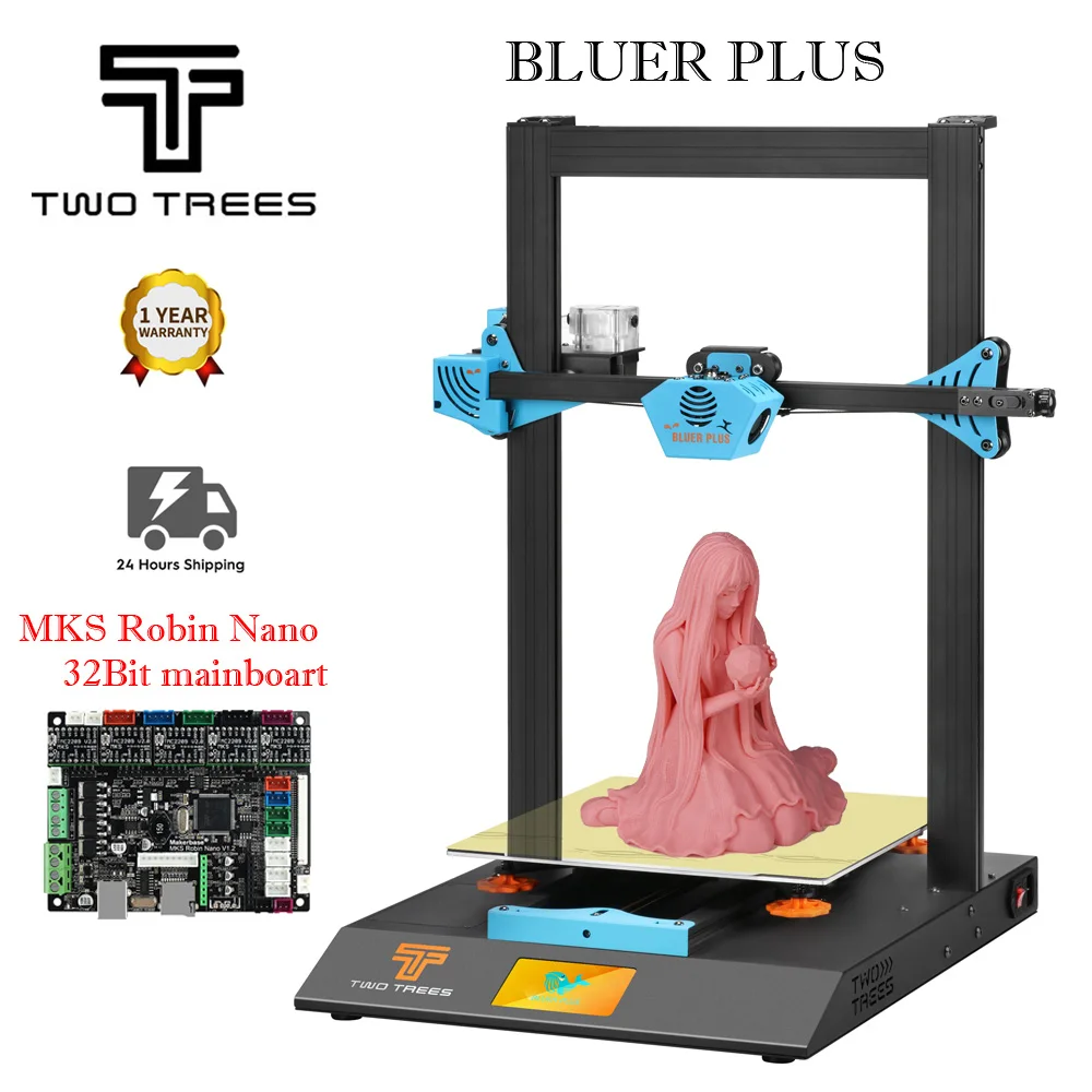 

2020 Newest Twotrees Bluer Plus 3D Printer Kit I3 Mega Upgrade PEI Magnetic Build Plate Large Size Metal Frame BL Touch Screen