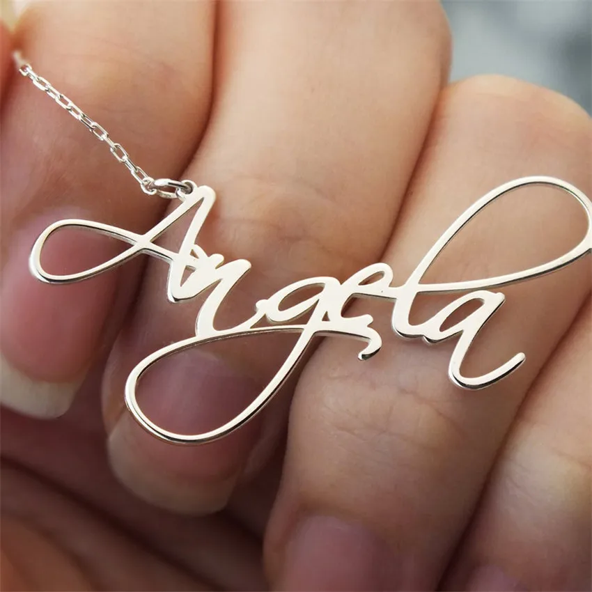 Ожерелье с именем на заказ шрифт табличка женское ювелирное изделие цепь из