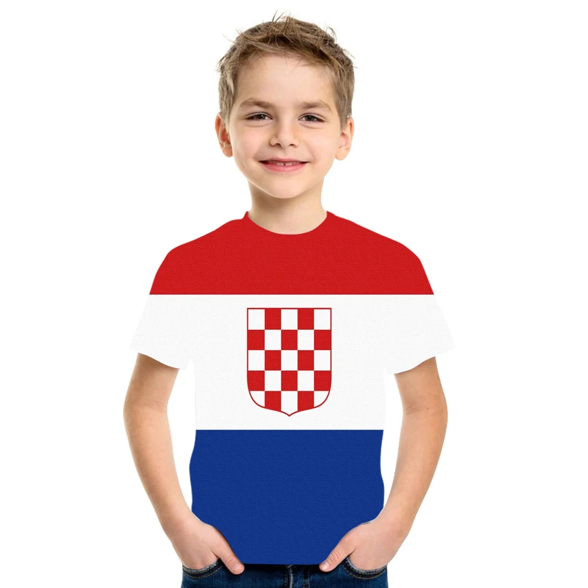 

2021 Summer New Products Hot Sale Boys and Girls Flag Pattern 3D Printing T-shirt Boys Top Short Sleeve T-shirt Casual Wear