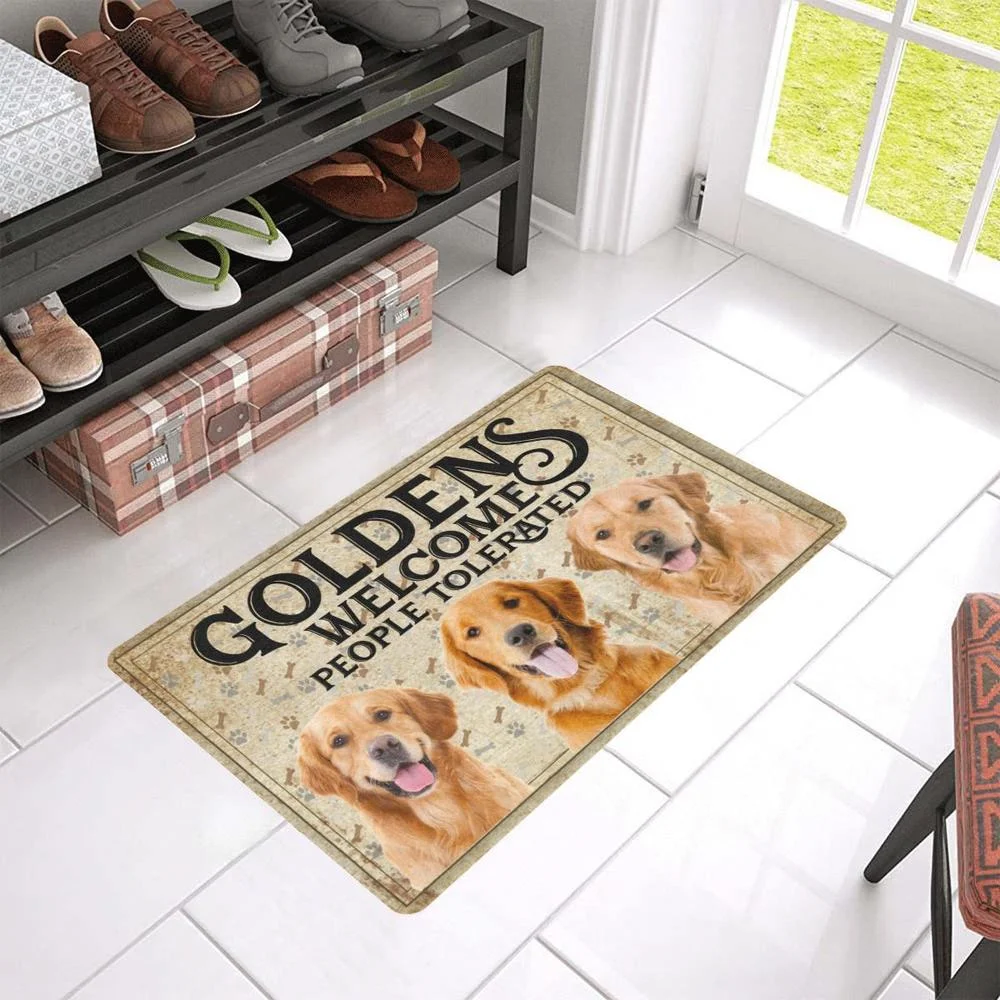 

CLOOCL Golden Retriever Welcome People Tolerated Doormat 3D Print Pet Dog Antislip Absorbent Mat Bathroom Bedroom Drop Shipping