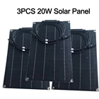 1 шт.2 шт.3 шт. 20 Вт Гибкая солнечная панель ETFE пленочное покрытие монокристаллическая солнечная батарея 12 В для морских, кемпингов, лодок, домов на колесах,