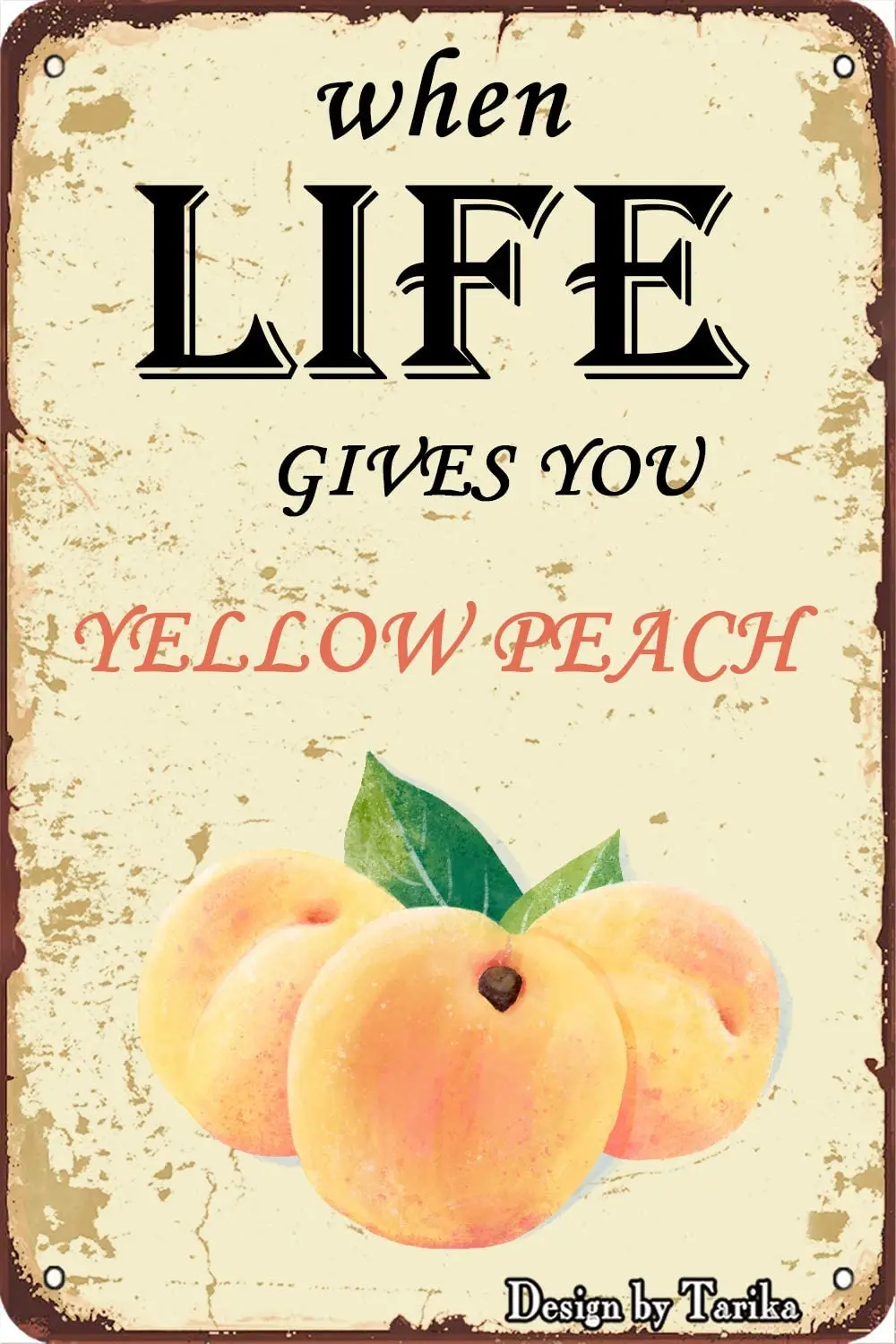

Желтая персиковая декоративная железная табличка, 8 х12 дюймов