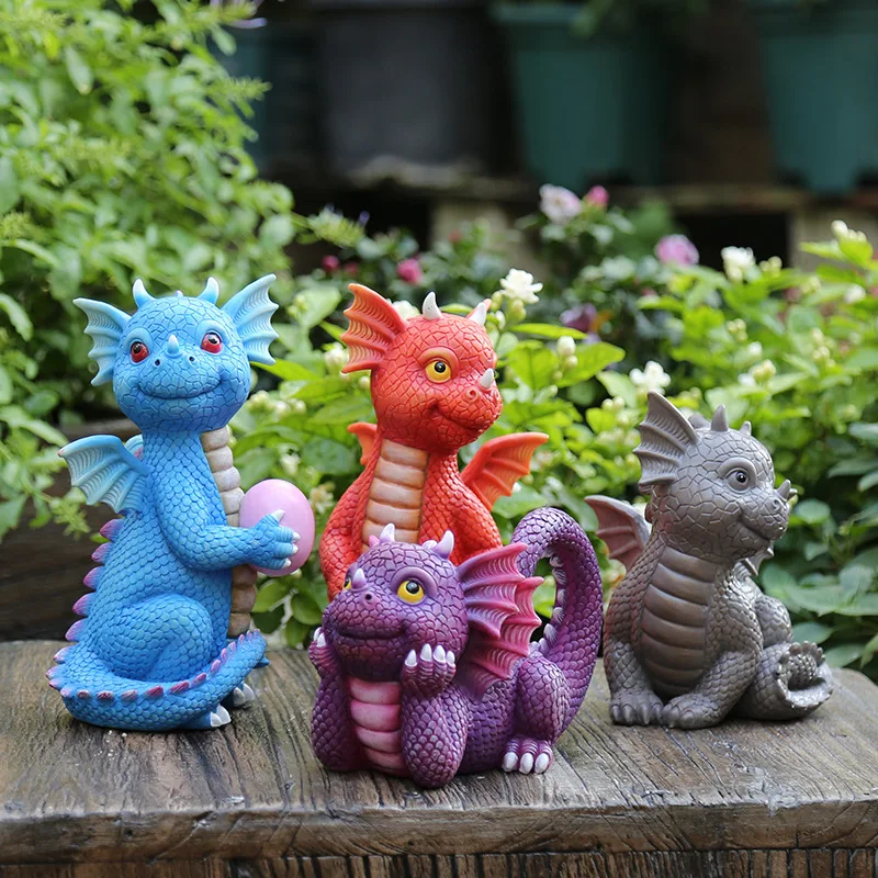 

Small Magic Dragon Figurine Tabletop Ornaments Statue Decor For Shelves Miniature Fairy Garden Decoration Figures Home Décor