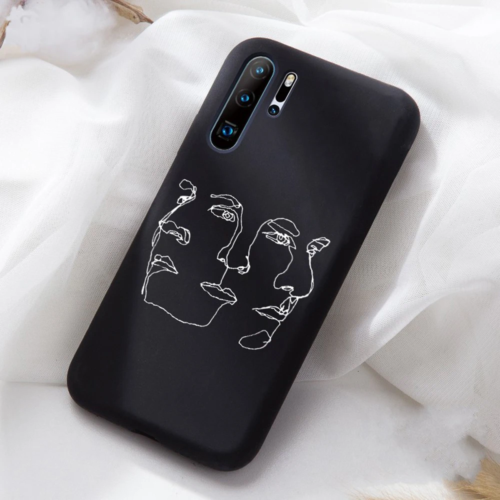 Креативный дизайн девушка мягкий черный ТПУ силиконовый чехол s для huawei P20 Lite P20 Pro P30 чехол для телефона для P20Lite Honor 10 20 матовый чехол