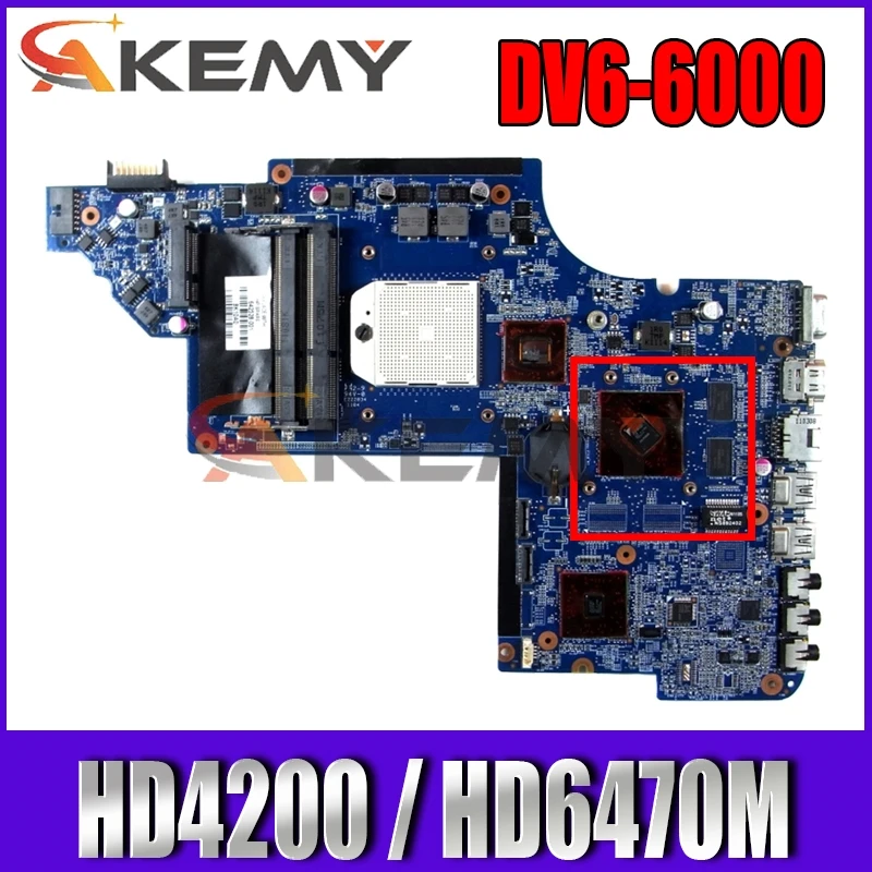 

Akemy 640453-001 материнская плата для ноутбука HP Pavilion DV6 DV6-6000 серии HD4200 HD 6470 м DDDR3 основная плата бесплатная Процессор