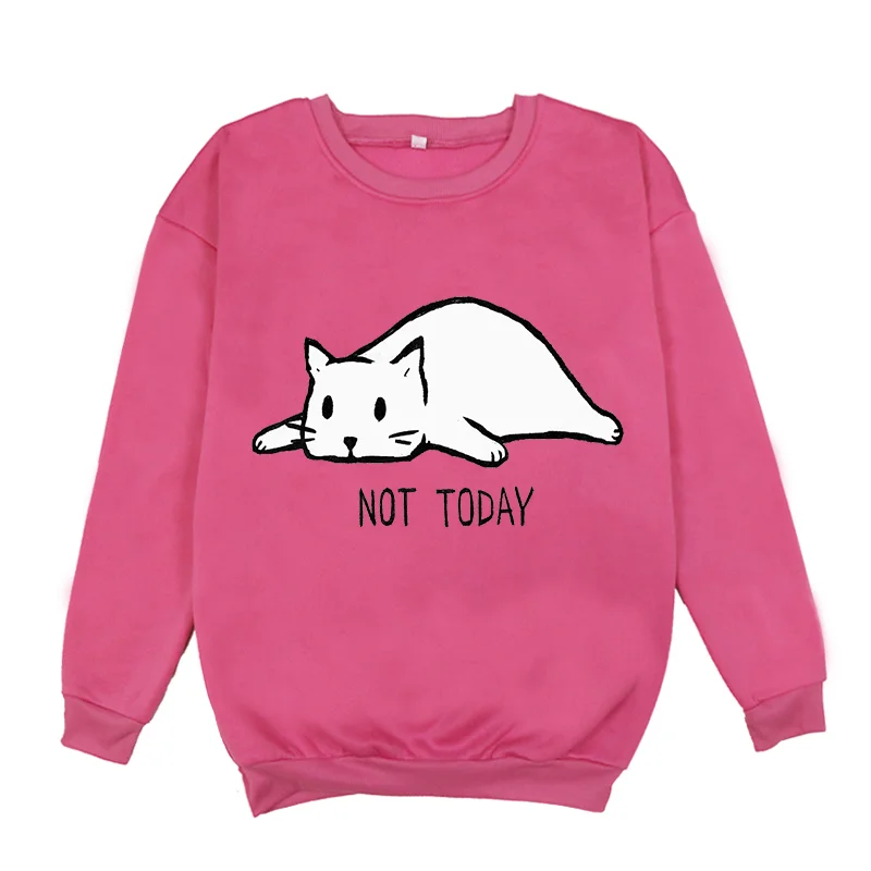 

NOT TODAY hoodies boys clothes Kids Cotton Sweatshirt Girls Autumn Long Sleeve Clothes Girls cat Sweatshirts utfit Toddlers Tops
