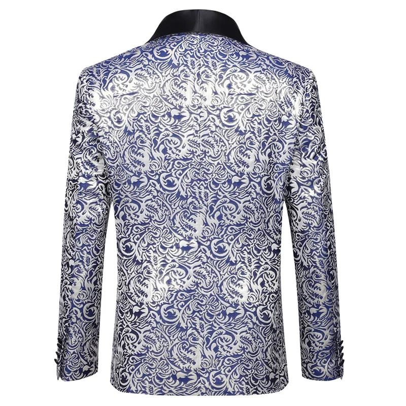 YUNCLOS синий цвет шампанского свадебные костюмы для мужчин банкетная шаль воротник